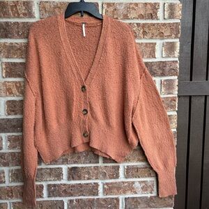 Free People Warm Terracotta Cardigan
